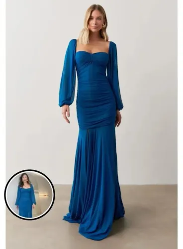 Vestido azul longo