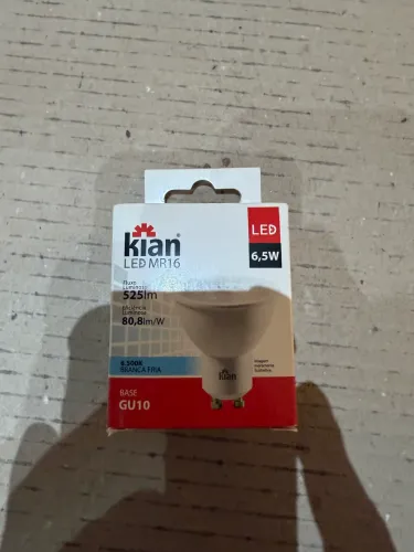 Lâmpada LED Kian MR16 GU10 6,5W Branca Fria 6500K Nova na Caixa