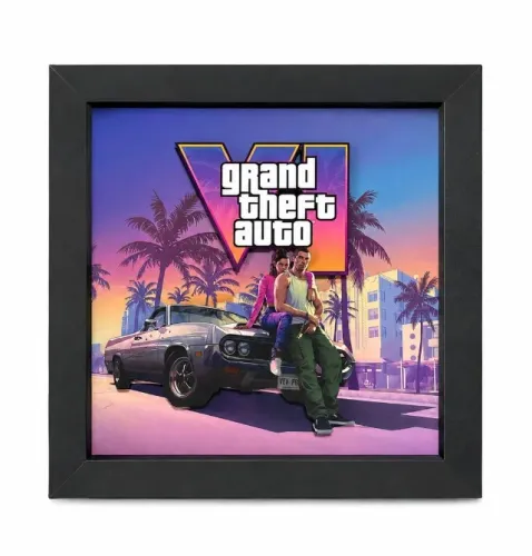 Quadro GTA 6 3D Artesanal 20x20cm