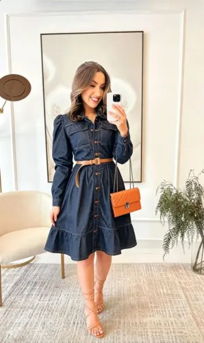 Vestido feminino jeans