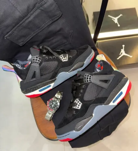 Bota Nike Air Jordan 4 Retrô Premium Preto/Vermelho Masculino