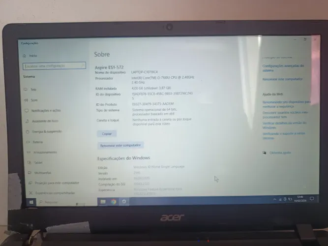 Notebook ACER - 1 TERA