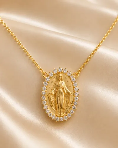 Gargantilha Nossa Senhora das Graças em Ouro 18k 750