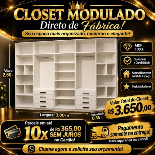 Módulos em MDF em até 10x sem juros!