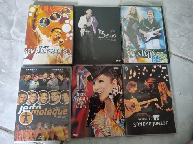 DVDs Originais - Calypso, Sandy & Junior, Jeito Moleque e Sem Compromisso