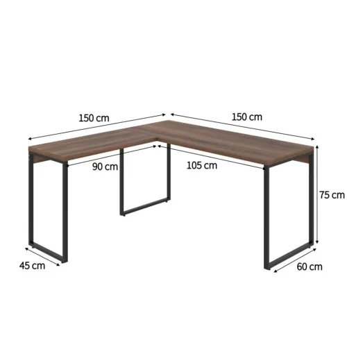 Mesa de Escritório Nikki II Nogal 150 cm