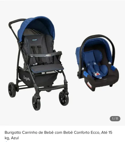 Carrinho e bebê conforto