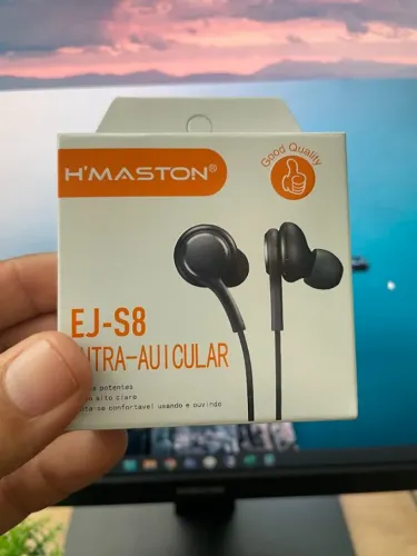 Fone de Ouvido Intra-Auricular H'maston EJ-S8 - Novo na Caixa