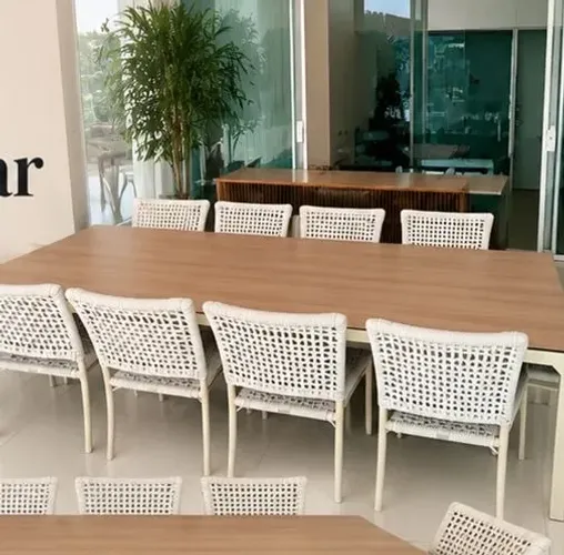 Mesa p Área Externa da Tidelli 3x1 m e 10 cadeiras