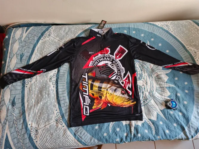 Camisa manga longa de pesca Corinthians BRK Fishing Anti-UV