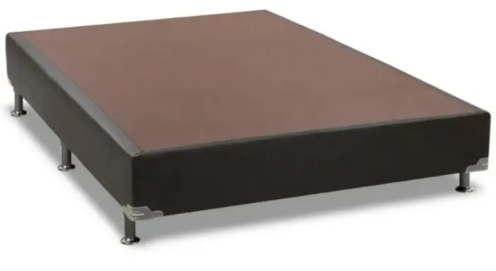 Cama Box base casal de couro ecológico 188x128x36 cm