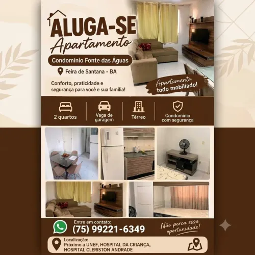 Aluga-se Apartamento mobiliado no condominio Fonte das Aguas