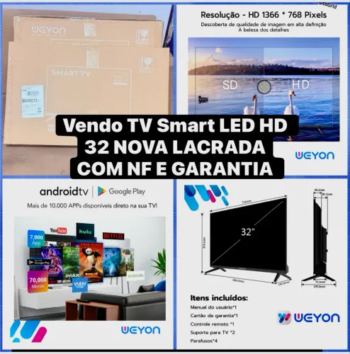 VENDO Smart Tv 32'' Led Hd Weyon Tv 60hz 32wdsnbx 100/240v Android