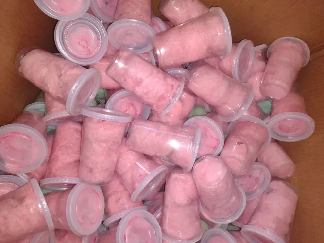 Copos de algodão doce 