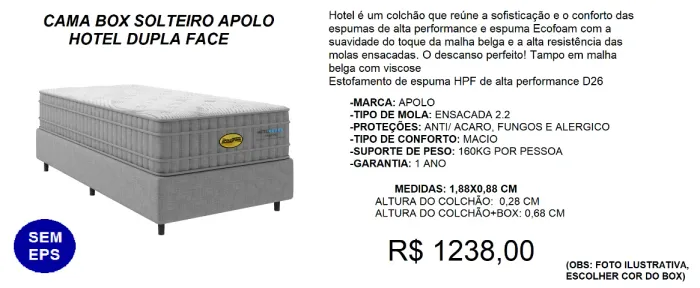 Cama Box linha hoteleira - ENTREGA GRATIS