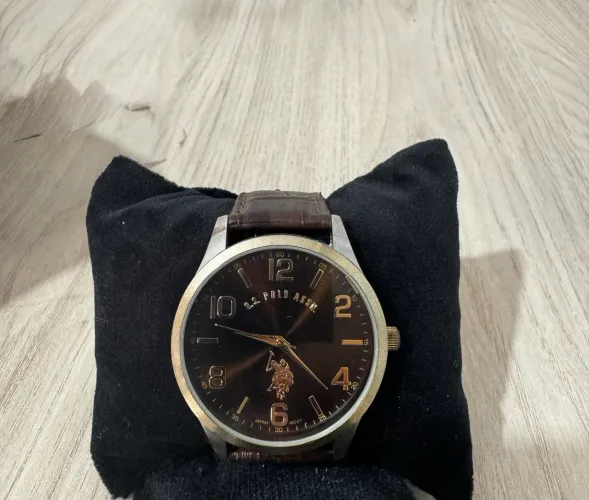 Relógio U.S. Polo Assn. Masculino Marrom e Dourado - Original e Elegante