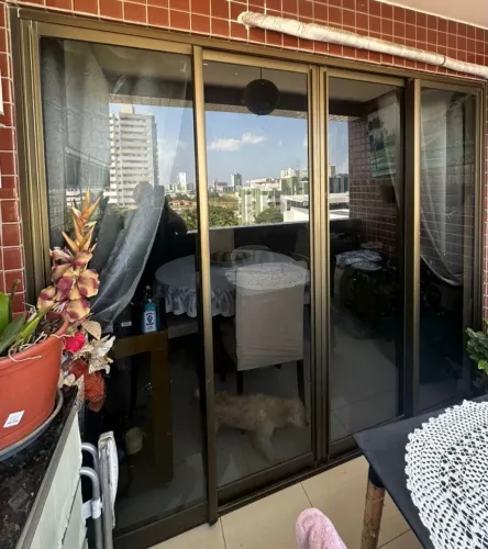 Porta de vidro 4 folhas móveis