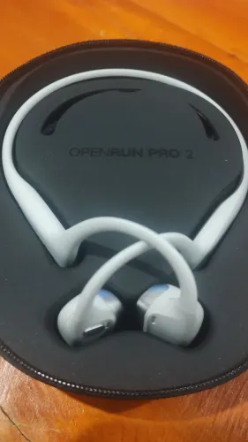 Fone shokz open rum pro 2 cinza claro