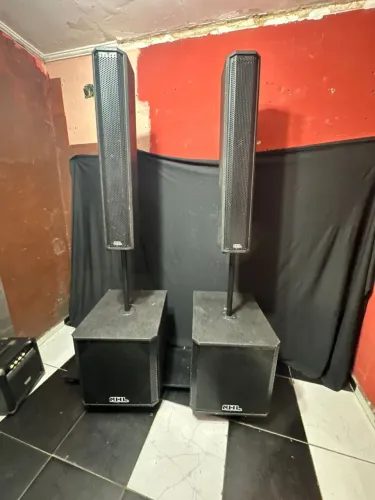 Kit PA nhl vl2600 2 sub 15- 2 line vertical- 2 monitor de 12 tudo ativo