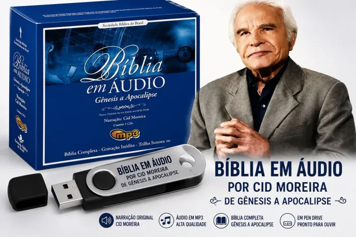 Pendrive Biblia em audio mp3 Cid Moreira frete grátis 