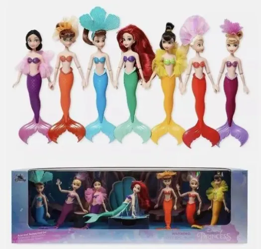 Disney Store - Pequena Sereia (Set com 7 mini bonecas) - Gift Box (lacrado)