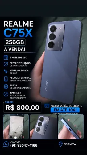 VENDO CELULAR REALME C75X 256GB 6 MESES DE USO!!!