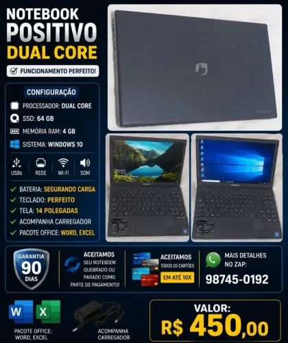Notebook Positivo Cinza