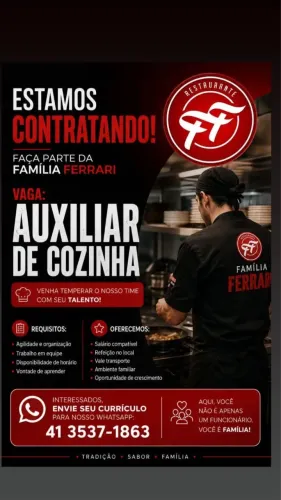 Auxiliar de cozinha para início imediato