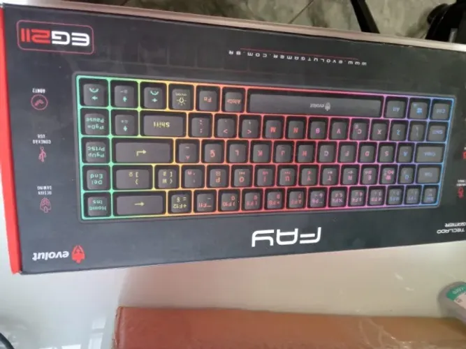 Teclado Gamer Evolut Fay, Rgb, Preto, Eg211