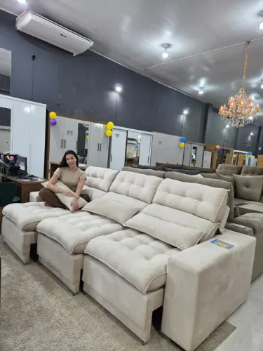Sofá 6 Lugares Retrátil e Reclinável