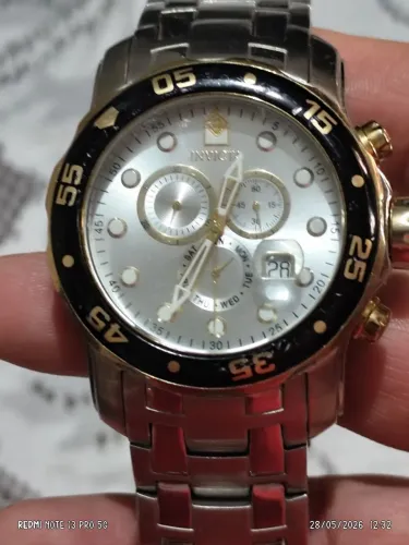 Invicta Pro Diver Original Cronógrafo Gold Preto e Branco - Impecável