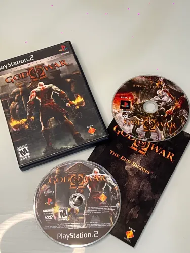 God of War 2 mídia física original PlayStation 2, contém 2 CDs impecáveis + Manual