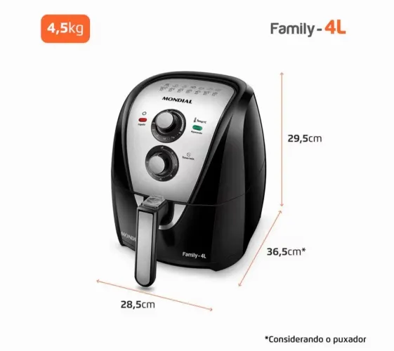Air Fryer Fritadeira Elétrica sem óleo - Mondial