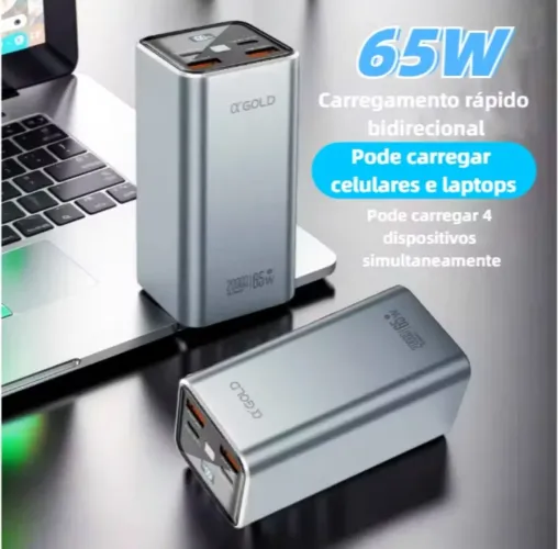 Power Bank 20000Mah PD Turbo 65W Duplo USB-C B...