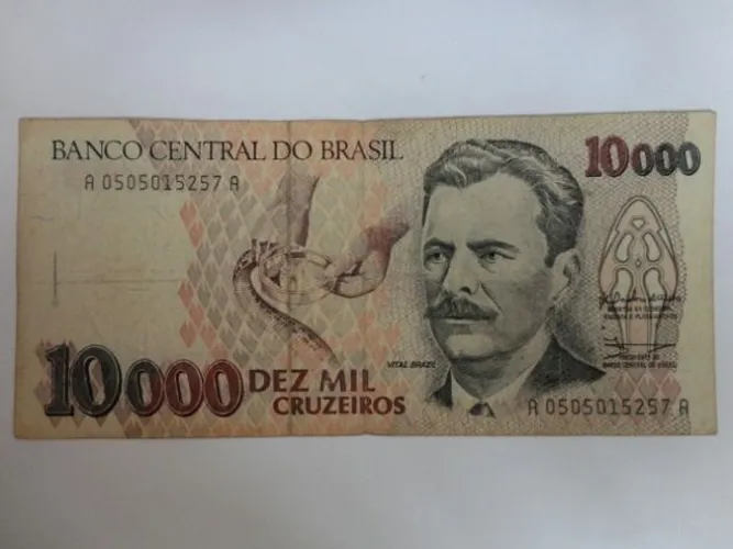 Cédula Antiga De 10.000 Cruzeiros sem Carimbo Vital Brazil - MBC
