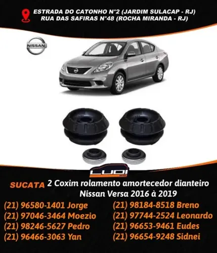 2 Coxim rolamento amortecedor dianteiro Nissan Versa 2016 à 2019