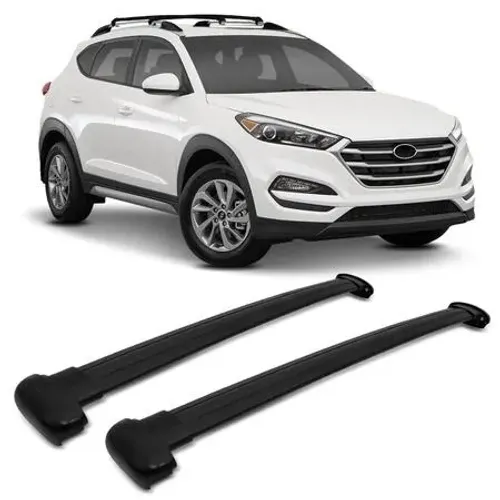 Rack Travessa de Teto Hyundai Tucson 2017 - Larga Preta - Projecar
