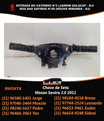 Chave de Seta Nissan Sentra 2.0 2011