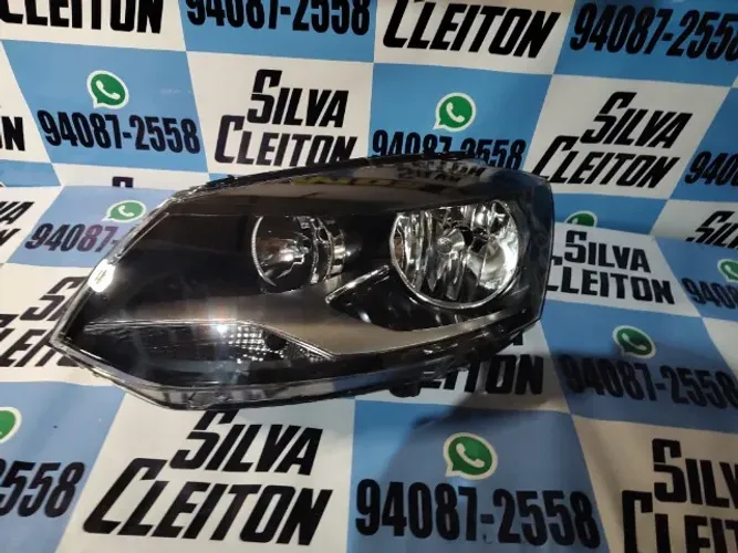 farol esquerdo fox 10  2010 2011 2012 2013 2014 mascara negra foco duplo novo importado