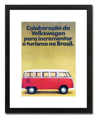 Kombi Corujinha - Quadro decorativo com propaganda original de revista de época