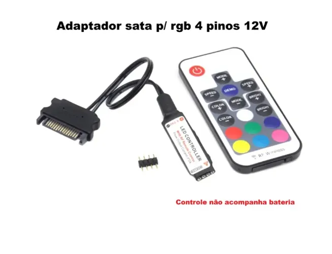 controladora led rgb 4 pinos para sata 12v 60,00