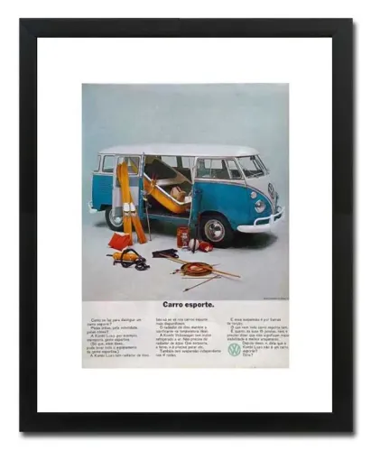 Kombi Corujinha - Quadro decorativo com propaganda original de revista de época