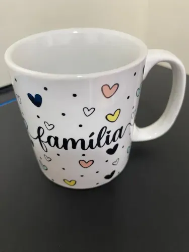 Caneca de Porcelana com estampa de família