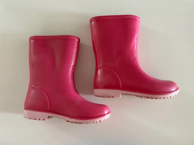 Botas de chuva rosa infantil