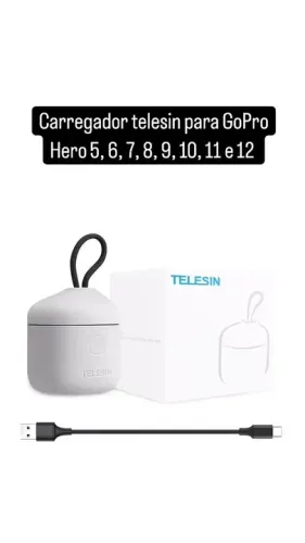 Carregador telesin para GoPro Hero 9, 10, 11 e 12