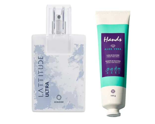 Perfume lattitude Ultra+luva de silicone para as mãos 