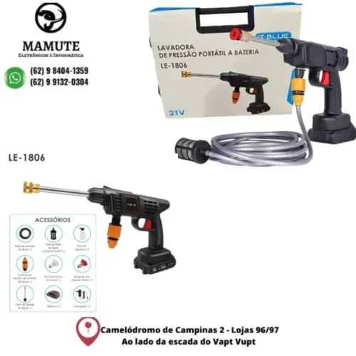 Lavadora De Pressão K Turbo Portátil 2 Baterias 21v It-Blue Le-1806