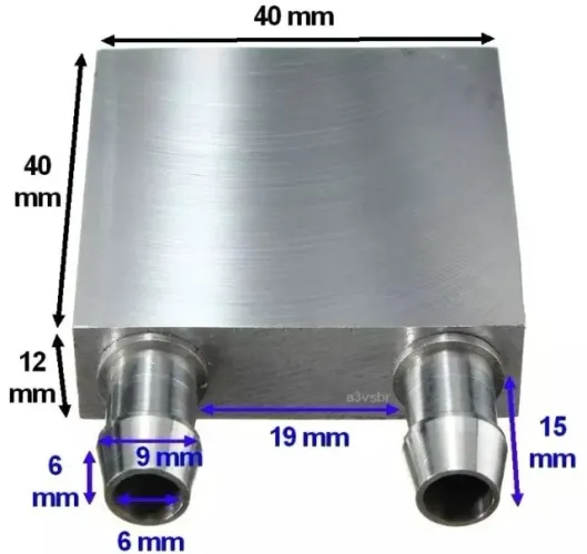 Dissipador De Calor A Água Em Aluminio P/ Pastilha Peltier Arduino Robotica COD-CP333