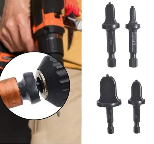 Flangeador de Cano de Cobre e Alumínio para Uso em Furadeira/Parafusadeira - Kit com 4 Uni