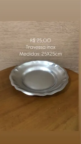 Travessa Inox 25x25cm